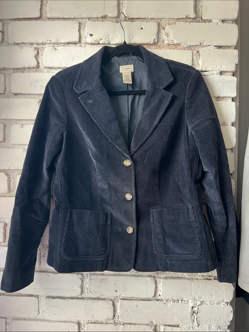 LL BEAN corduroy fitted Blazer Velvet Blazer Notched Lapel Y2K